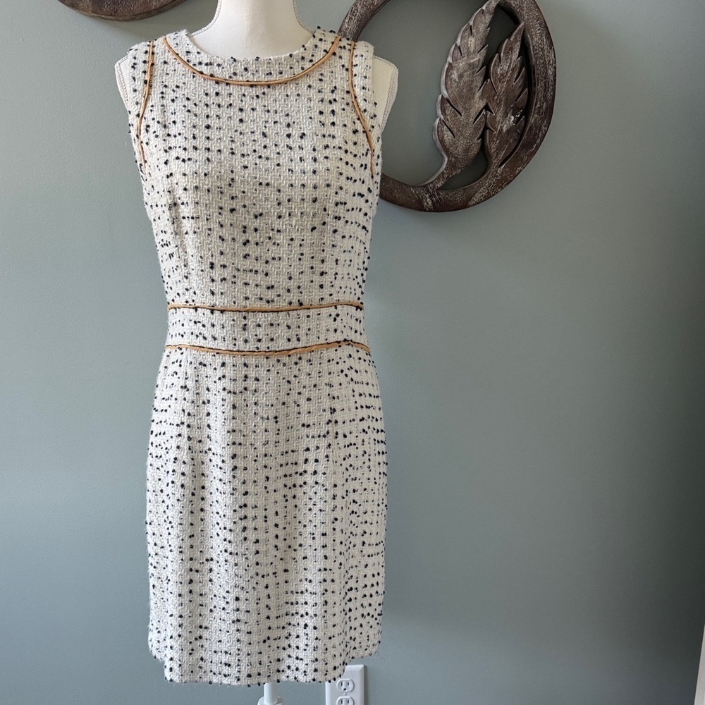 MICHAEL Michael Kors White and Navy Textured Mini Dress